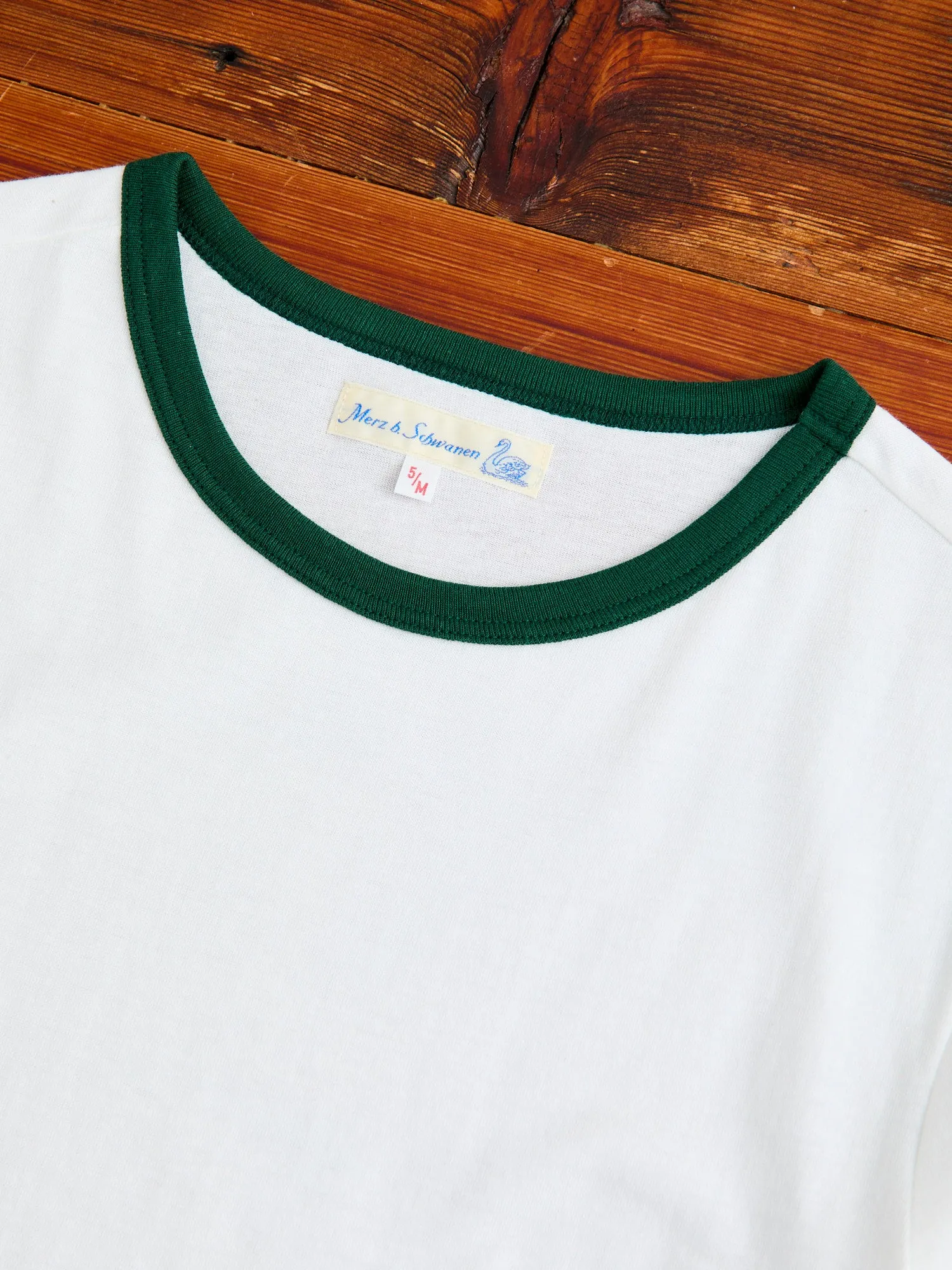 C1950s "Good Originals" 5.5oz Loopwheel T-Shirt in Green/White