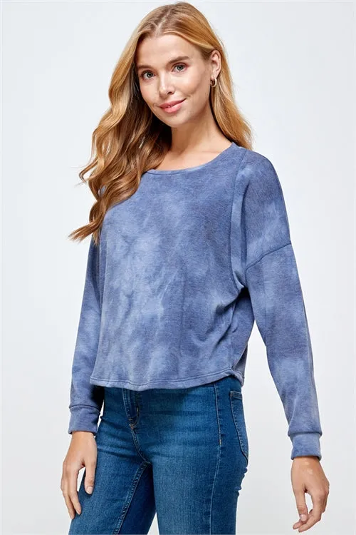 C68-A-2-T6114-NAVY CLASSIS SOFT TERRY TIE DYE TOP 2-2-2 (NOW $2.75 ONLY!)