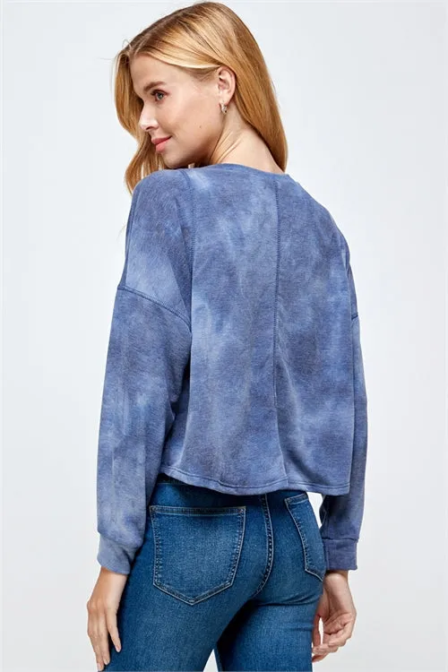 C68-A-2-T6114-NAVY CLASSIS SOFT TERRY TIE DYE TOP 2-2-2 (NOW $2.75 ONLY!)