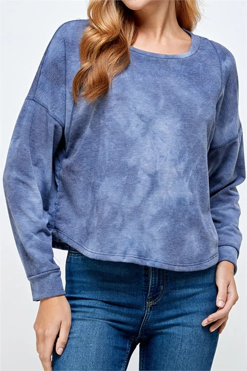 C68-A-2-T6114-NAVY CLASSIS SOFT TERRY TIE DYE TOP 2-2-2 (NOW $2.75 ONLY!)