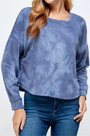 C68-A-2-T6114-NAVY CLASSIS SOFT TERRY TIE DYE TOP 2-2-2 (NOW $2.75 ONLY!)