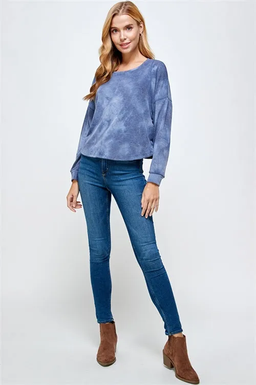 C68-A-2-T6114-NAVY CLASSIS SOFT TERRY TIE DYE TOP 2-2-2 (NOW $2.75 ONLY!)