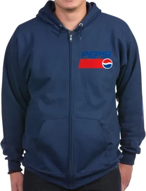 CafePress 90S Pepsi Logo Men's Zip Up Hoodie Men's Dark Zip-Up Hooded Sweatshirt