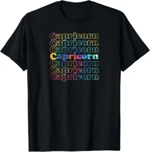 Capricorn Tie Dye Cool Vintage Inspired Zodiac Astrology T-Shirt