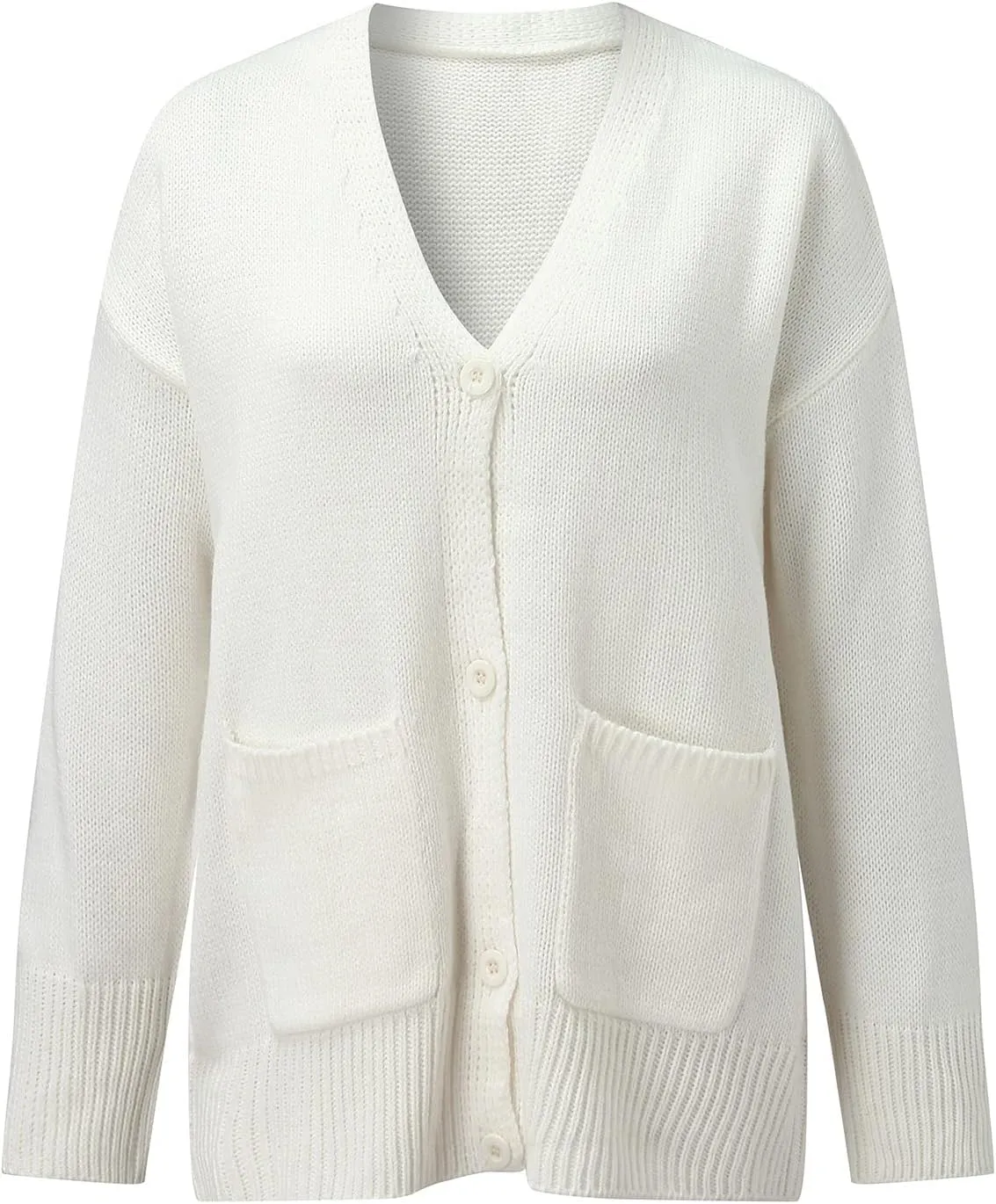 Cardigan Sweaters Chunky Knit Outwear Slouchy Long Sleeve V Neck Open Front Button Down Fall Winter Fashion Casual Outwear