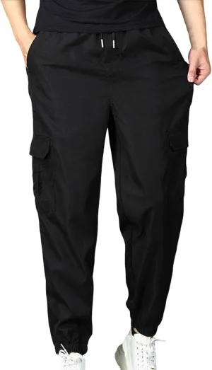 Cargo Pants for Men Casual Solid Multiple Pockets Breathable Comfy Trousers Regular Full Length Lightweight Pants