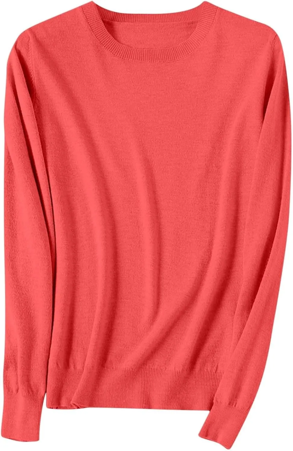 Cashmere Sweaters for Women Long Sleeve Crew Neck Loose Pullover Tops Warm Cozy Lightweight Wool Knit Sweater
