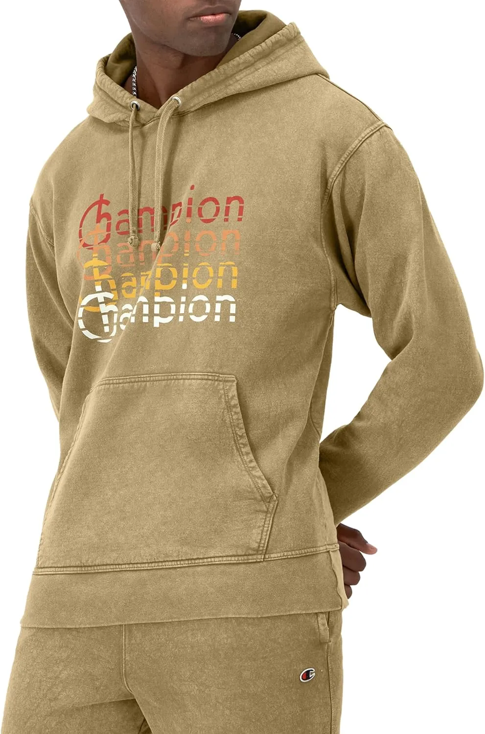 Champion Men's Hoodie, Mineral Dye Graphic Hoodie, Fleece Men's Hoodie Sweatshirt