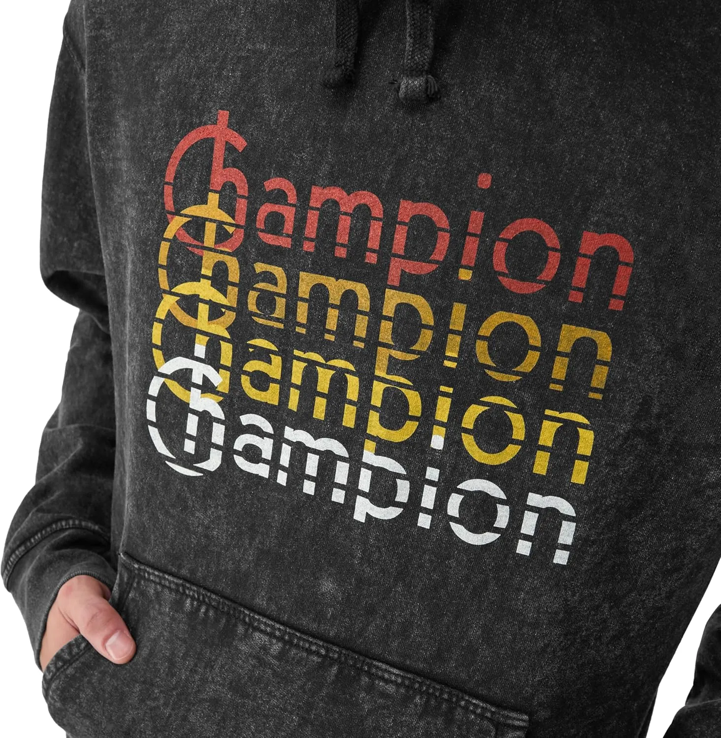 Champion Men's Hoodie, Mineral Dye Graphic Hoodie, Fleece Men's Hoodie Sweatshirt