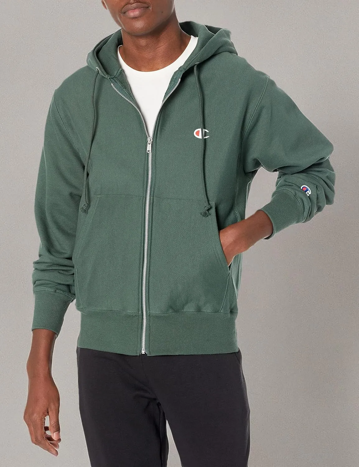 Champion Men's Zip-up Hoodie, Reverse Weave, Sweatshirt, Fleece Zip-up Hoodie for Men