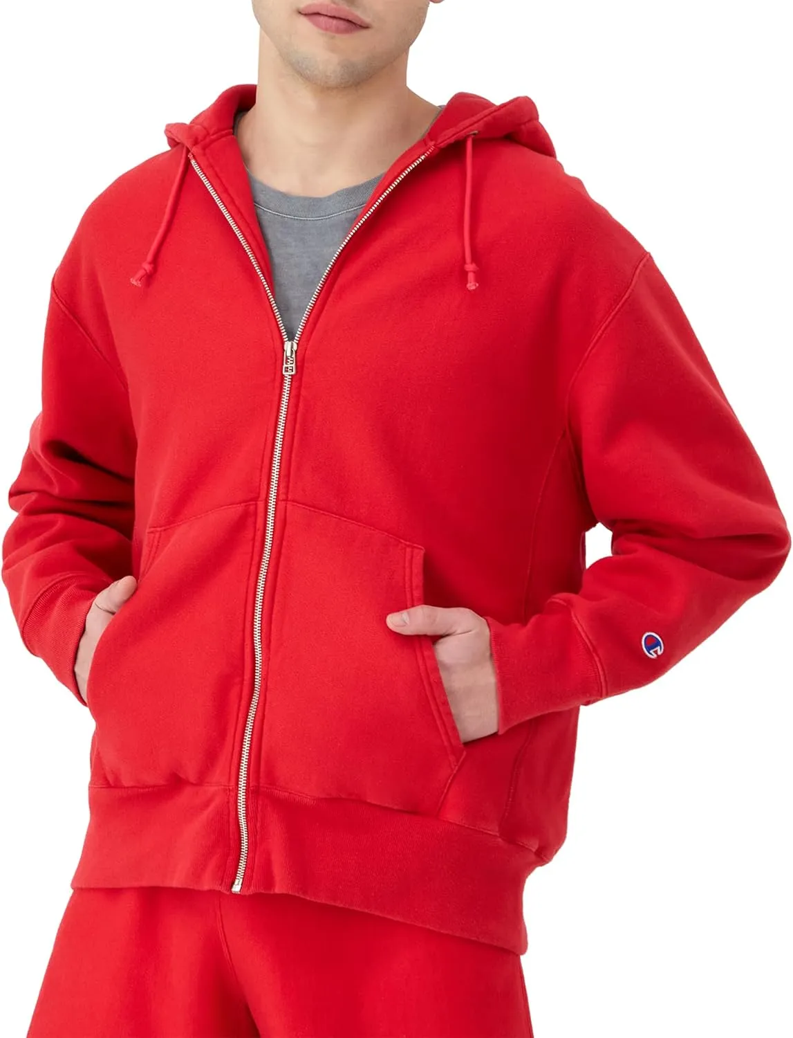 Champion Men's Zip-Up Hoodie, Reverse Weave, Sweatshirt, Fleece Zip-Up Hoodie For Men