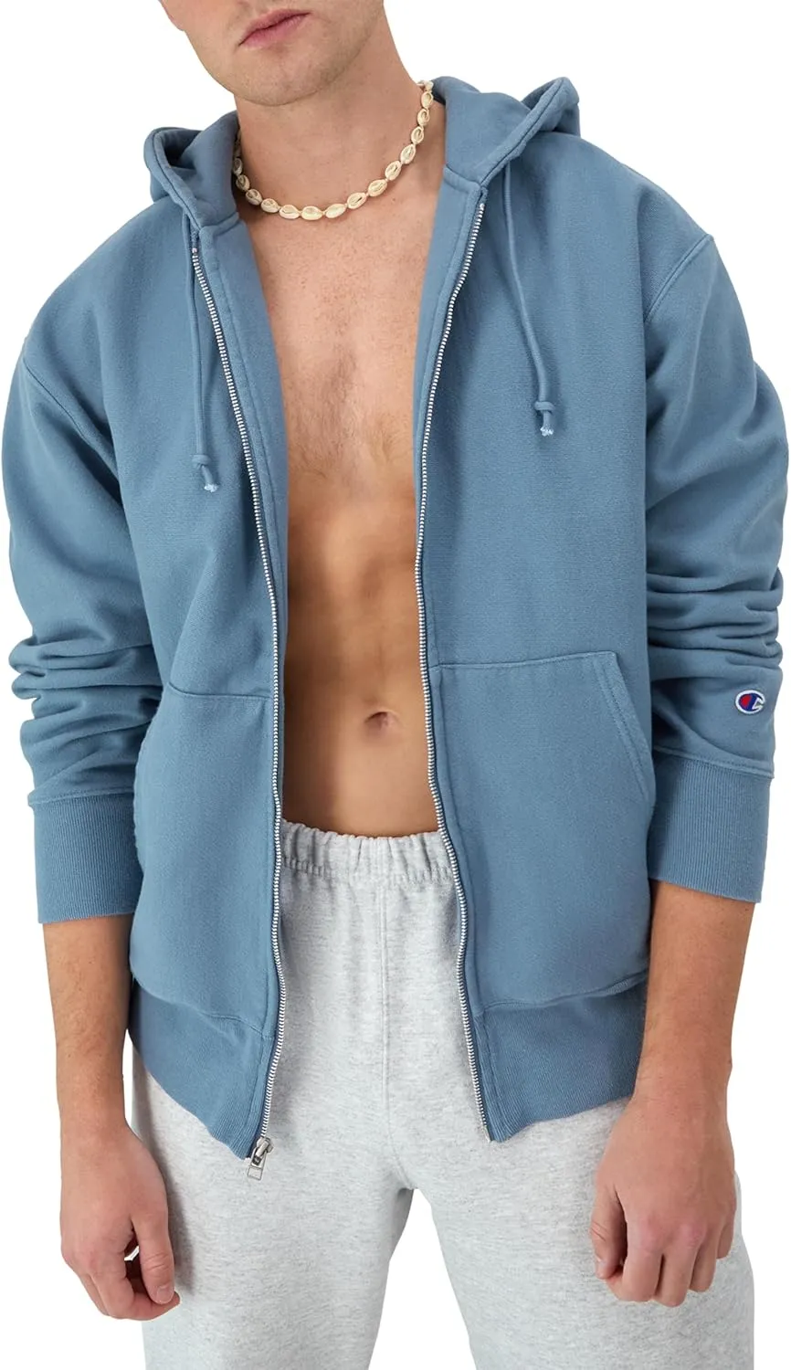 Champion Men's Zip-Up Hoodie, Reverse Weave, Sweatshirt, Fleece Zip-Up Hoodie For Men