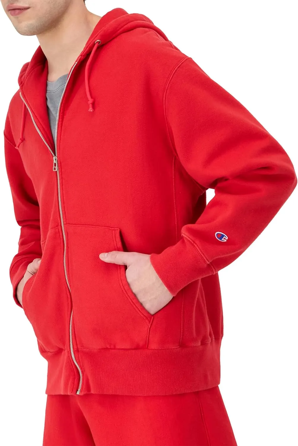 Champion Men's Zip-Up Hoodie, Reverse Weave, Sweatshirt, Fleece Zip-Up Hoodie For Men