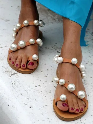 Chantilly Beige Pearl Sandals