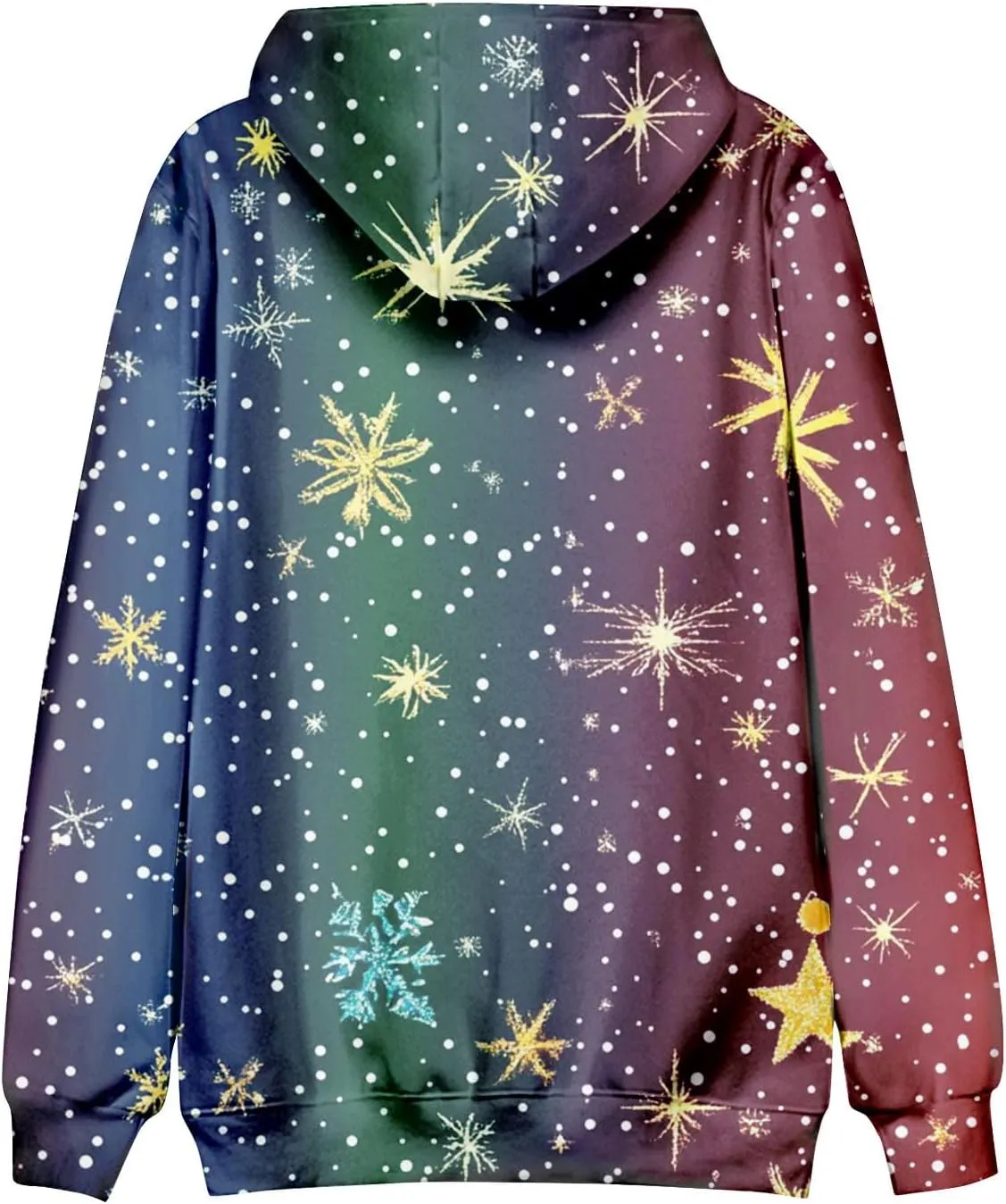 Christmas Hoodies for Men Fashion 3D Cute Santa Printed Graphic Long Sleeve Drawstring Hooded Pullover Sweatshirts