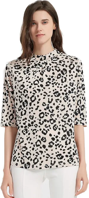 CLC Women's Mulberry Silk Printed T-Shirt Short Sleeve Shirt