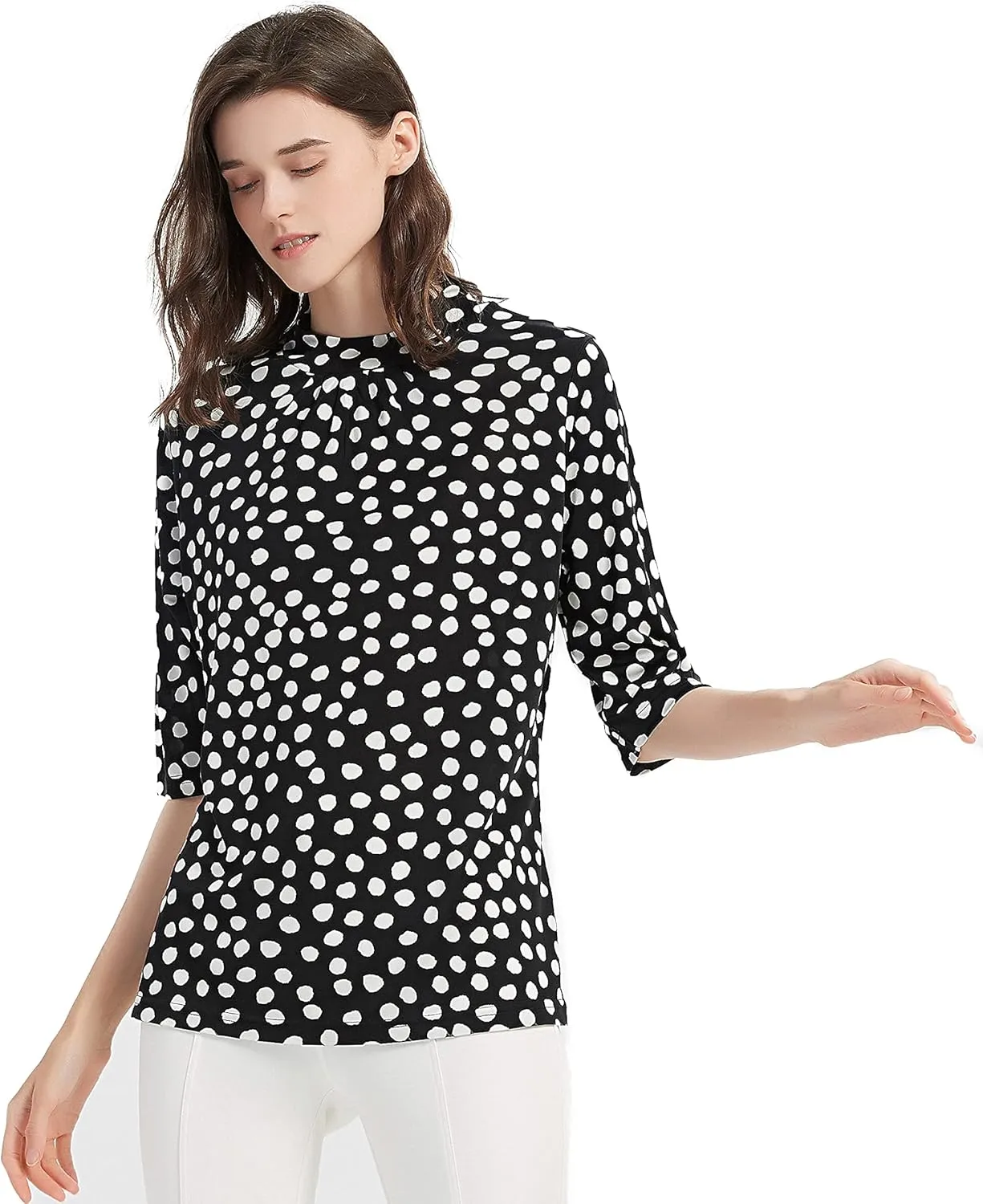 CLC Women's Mulberry Silk Printed T-Shirt Short Sleeve Shirt