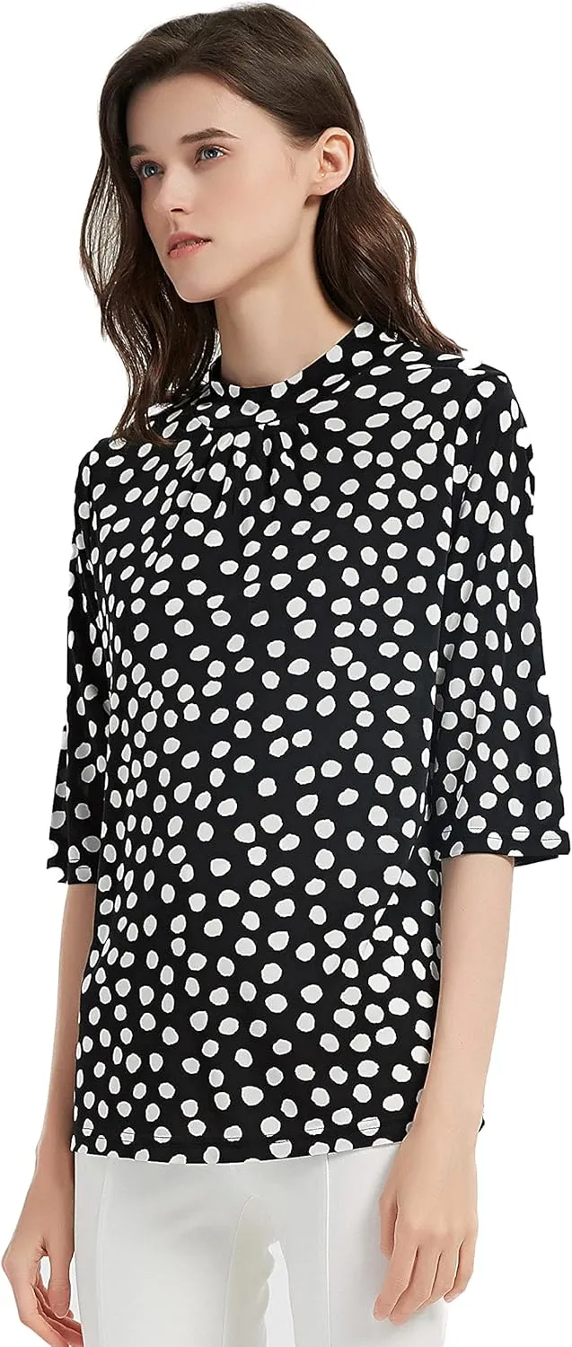 CLC Women's Mulberry Silk Printed T-Shirt Short Sleeve Shirt