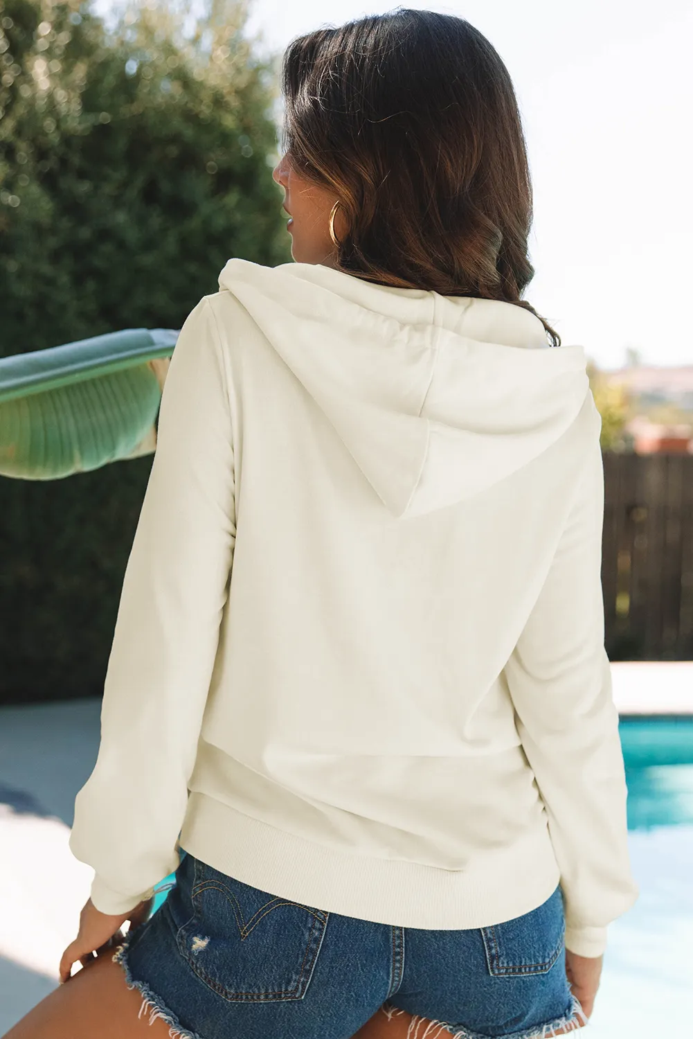 Colorblock Striped Zipper Hoodie