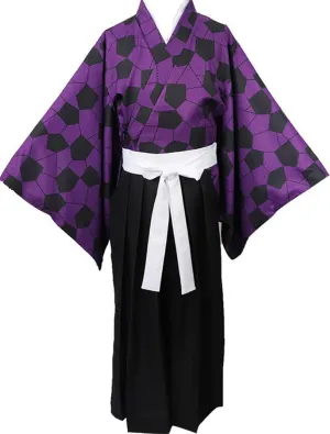 Cosplay Kokushibou Cloak Pant Japanese Mens Womens Kimono Halloween Outfit