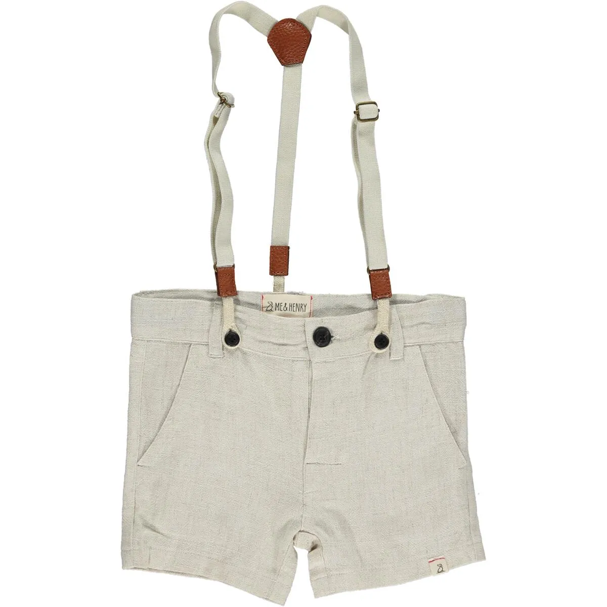 Cream Captain Baby Shorts with Suspenders