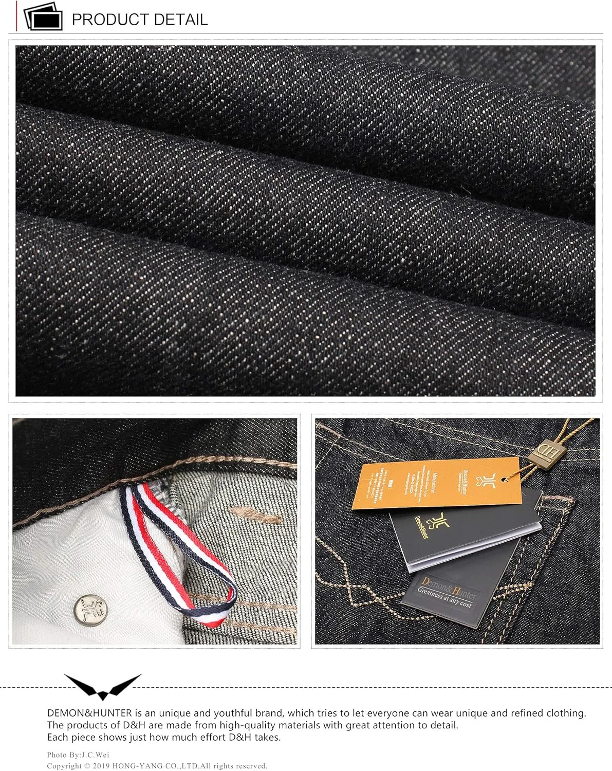 Demon&Hunter Straight Series Men's Straight Leg Jeans