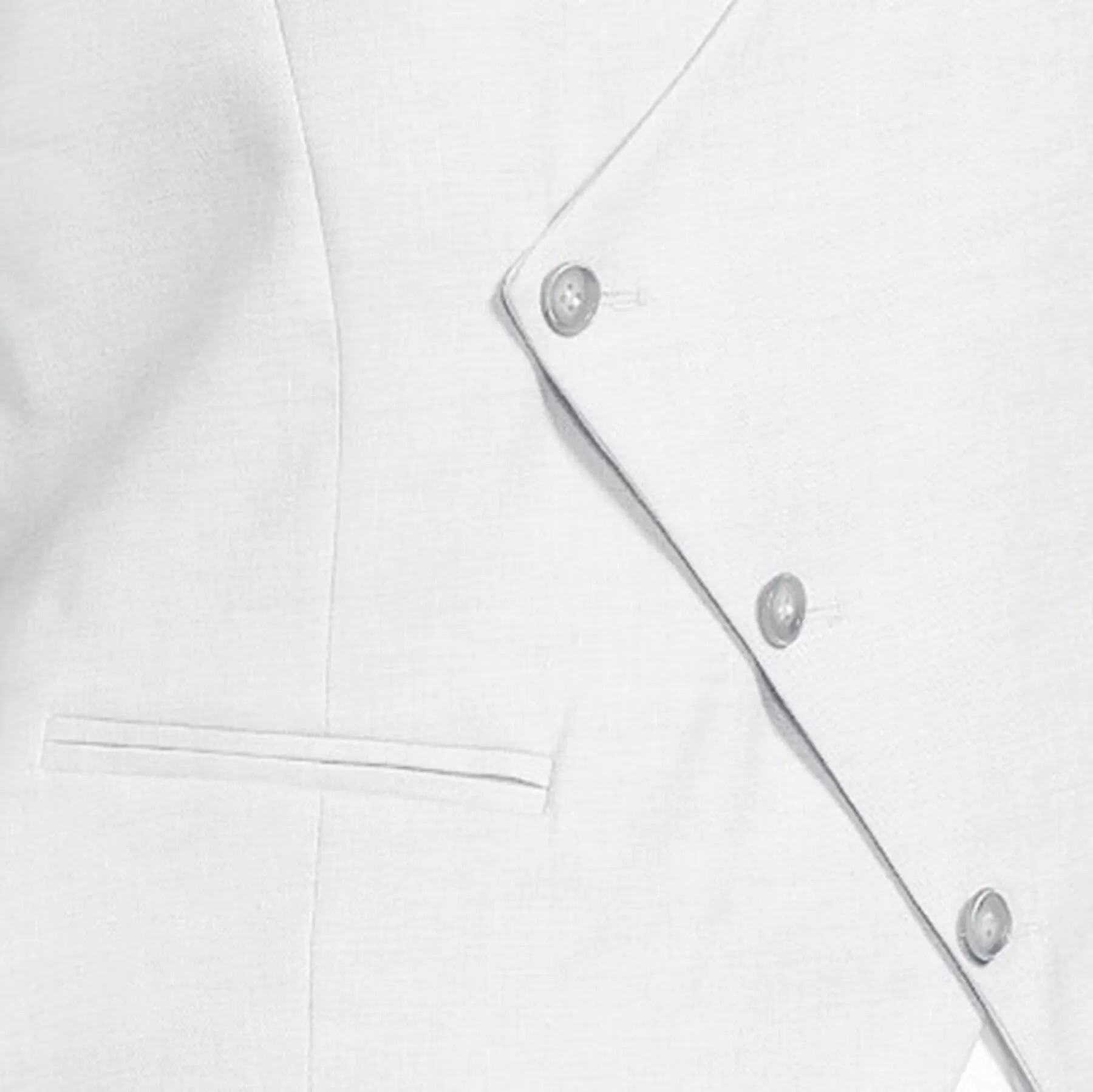 Double Breasted Stretch Linen Waistcoat - Light Grey