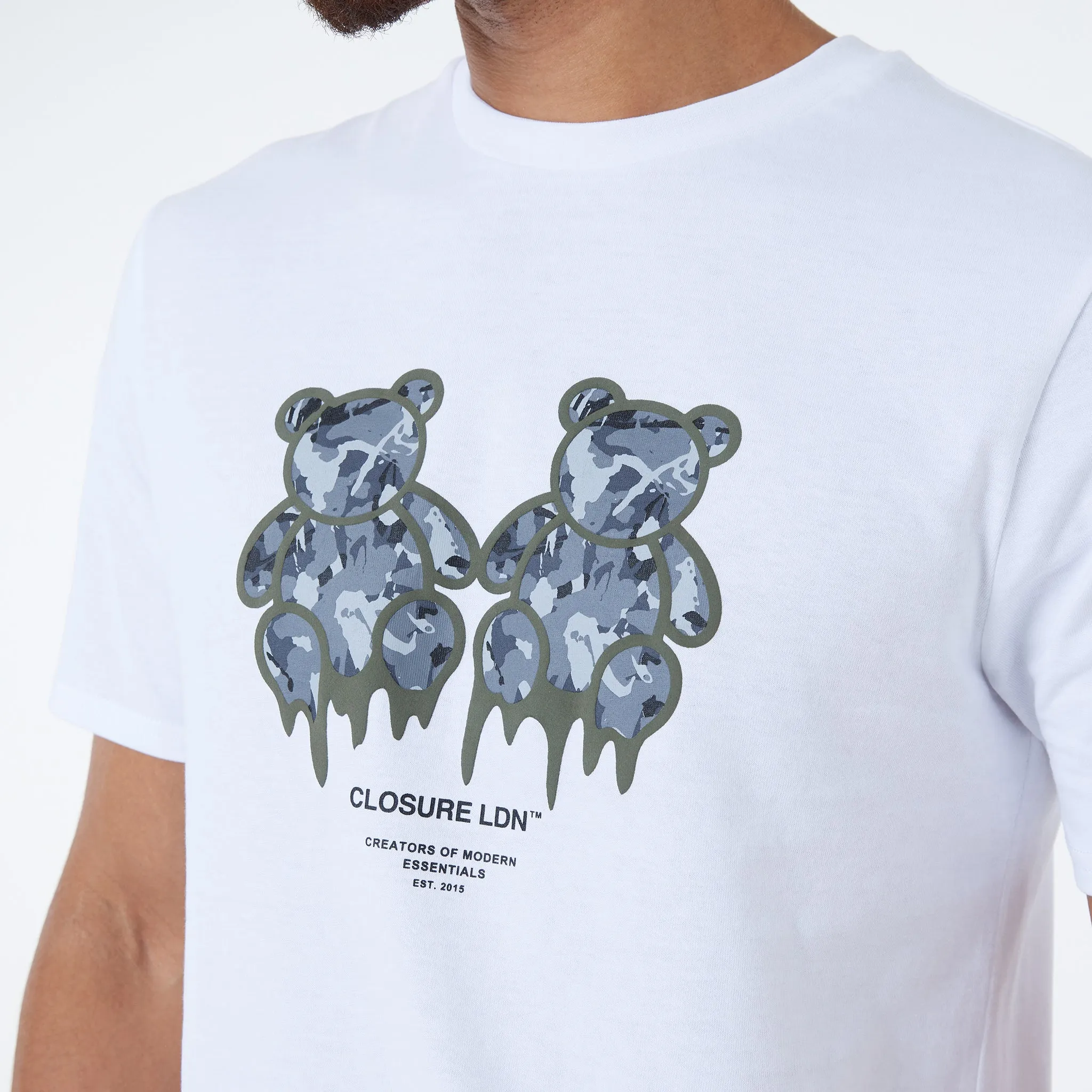 Double Drip Teddy T-Shirt | White