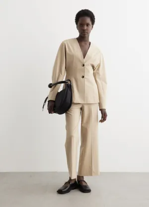 Drapey Melange Fitted Shape Sleeve Blazer