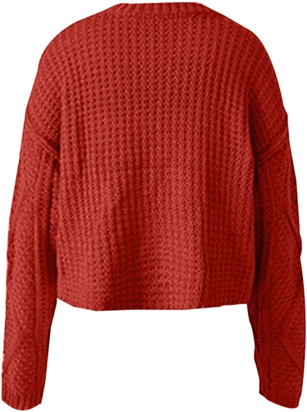 Fall Sweaters for Women 2024 Chunky Knit Crewneck Solid Color Long Sleeve Casual Loose Fit Soft Pullover Tops