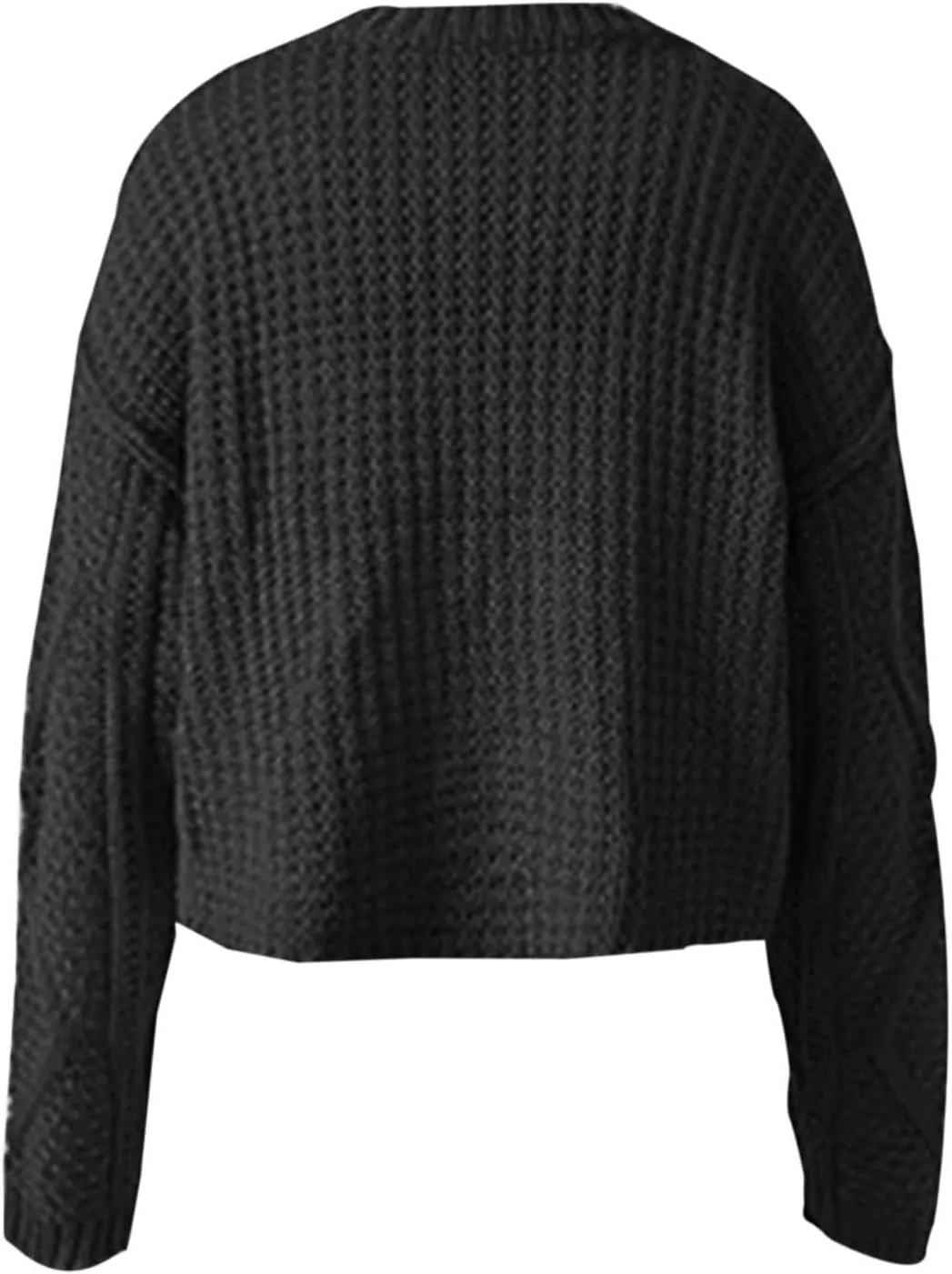 Fall Sweaters for Women 2024 Chunky Knit Crewneck Solid Color Long Sleeve Casual Loose Fit Soft Pullover Tops