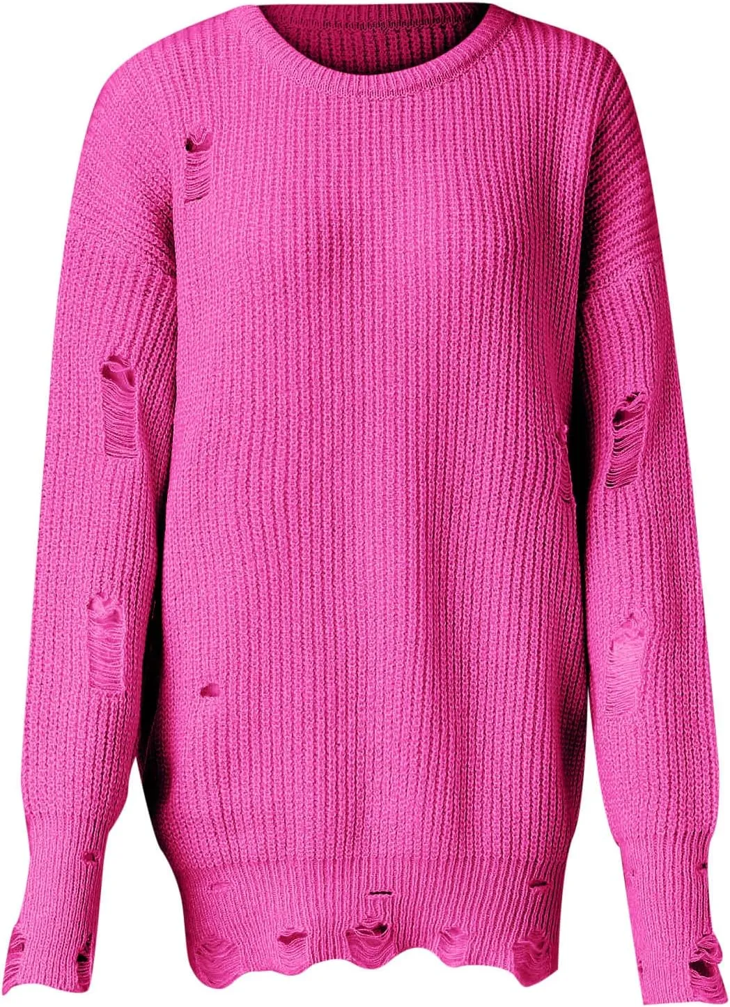 Fall Sweaters for Women 2024,Chunky Knit Crew Neck Solid Color Long Sleeve Soft Casual Lightweight Pullover Tops