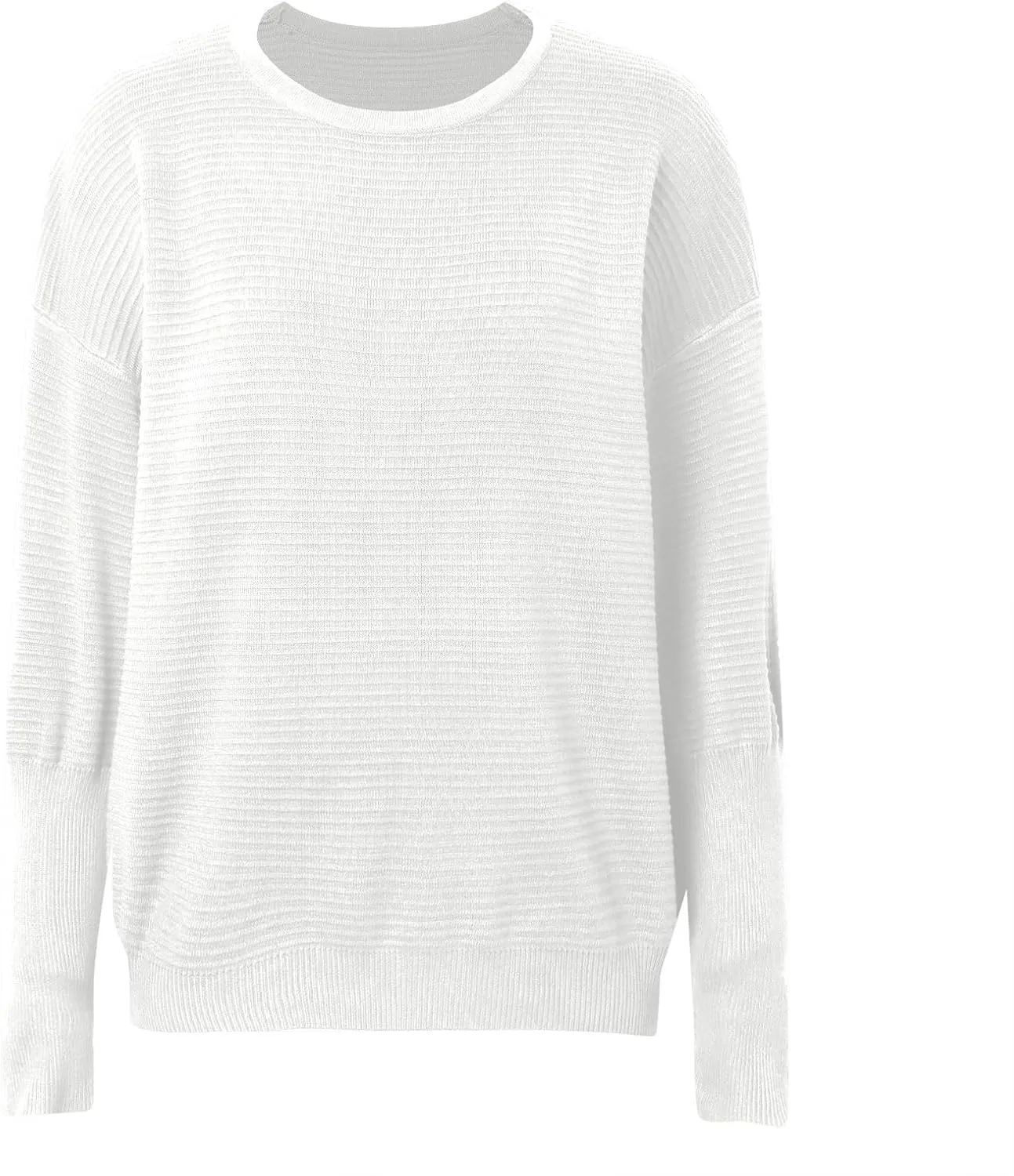 Fall Sweaters for Women Chunky Knit Crewneck Solid Color Long Sleeve Soft Lightweight Casual Sweaters Tops