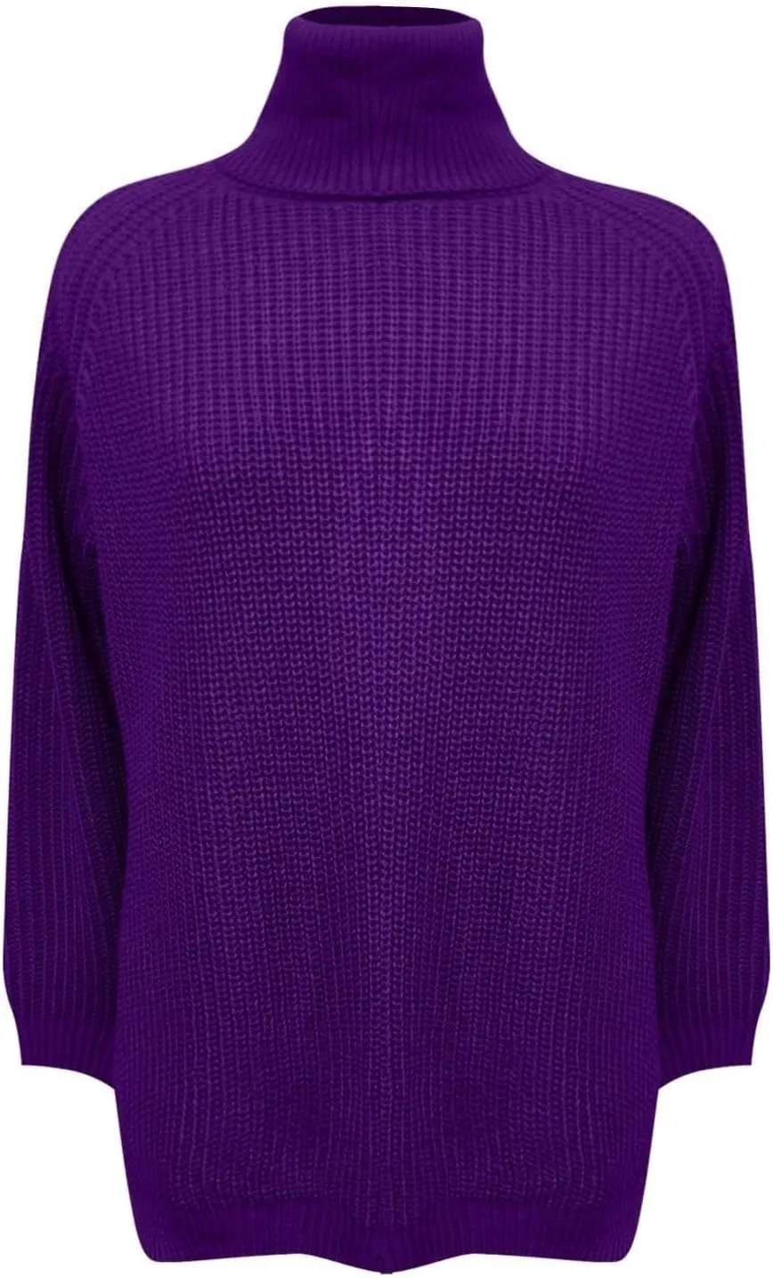 Fall Sweaters for Women Trendy Chunky Knit Turtleneck Pullover Long Sleeve Shirt Loose Plus Size Tops