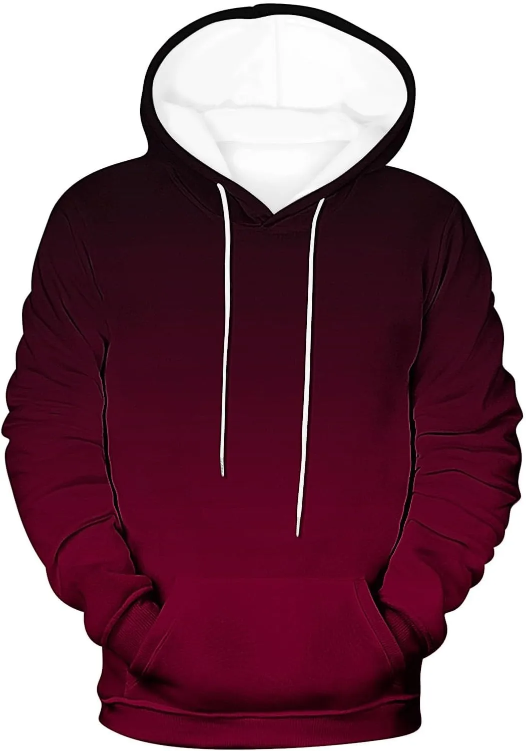 Fashion Ombre Tie Dye Hoodie for Teen Mens, Men Casual Long Sleeve Hooded Pullover Gradient Big Tall Hoody Sweatshirt