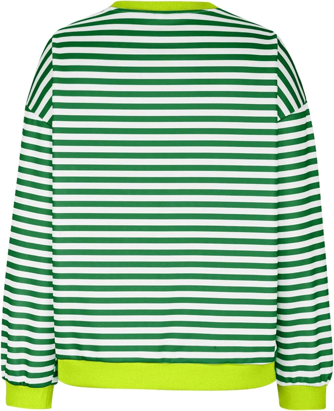 Generic Womens Oversized Striped Crew Neck Sweatshirt Color Block Long Sleeve Shirt Pullover Top Spring Fashion Y2k Clothes