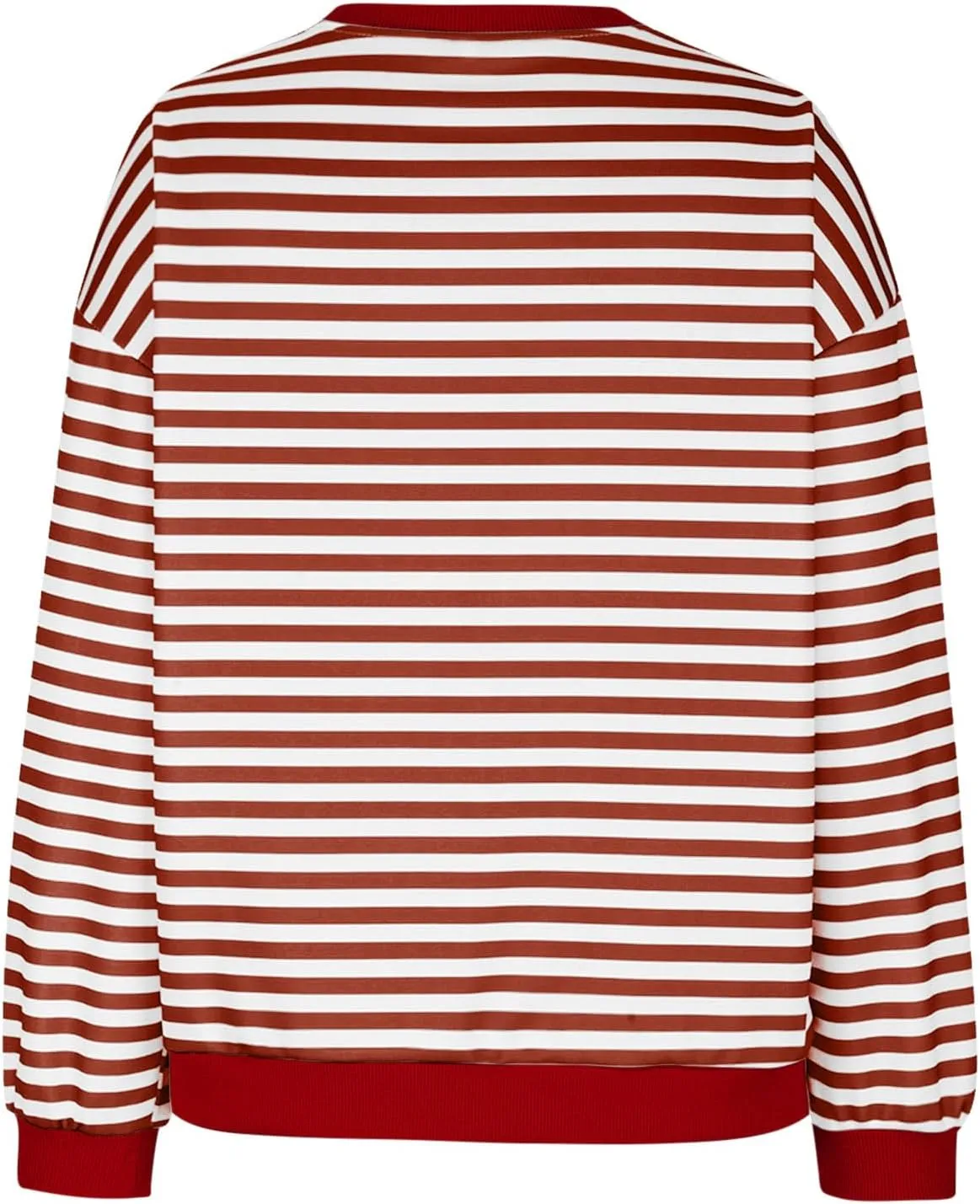 Generic Womens Oversized Striped Crew Neck Sweatshirt Color Block Long Sleeve Shirt Pullover Top Spring Fashion Y2k Clothes