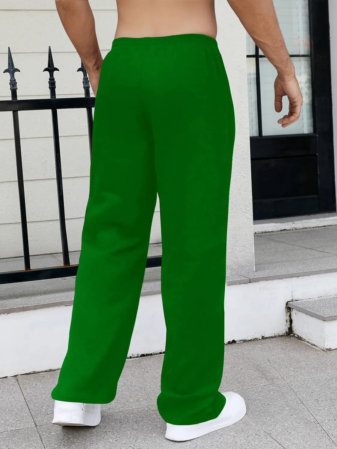 GORGLITTER Men's Baggy Wide Leg Sweatpants Y2K Striped Side Drawstring Waist Barrel Track Pants with Pockets