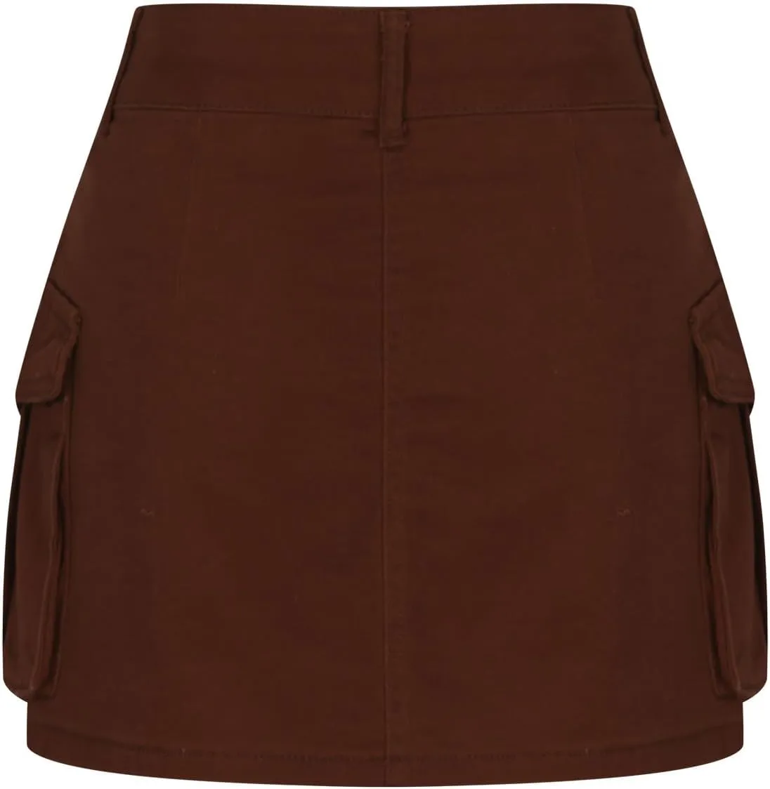 HGps8w Denim Cargo Skirt for Women Elastic High Waisted Casual Solid Color Streetwear Mini Skirts with Pockets