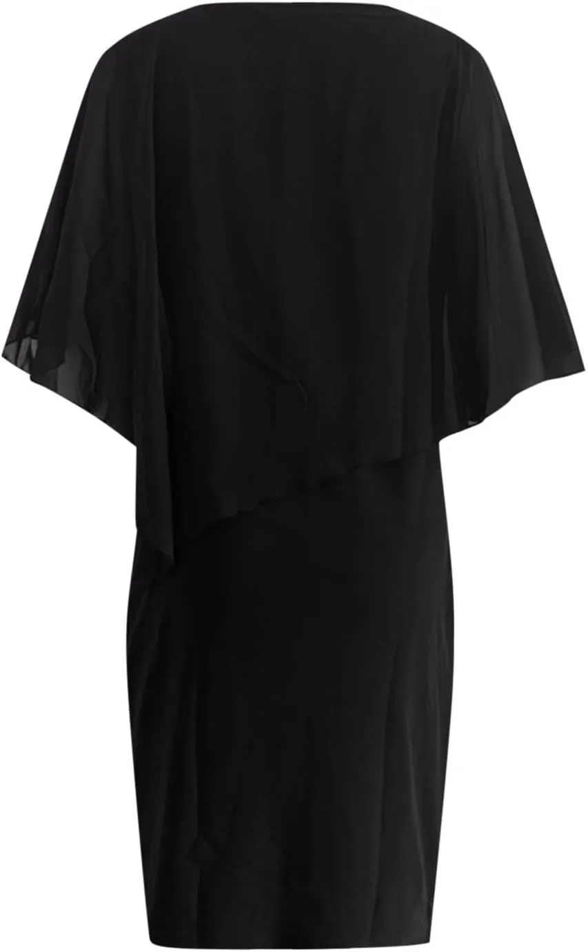 hlysgo Women's V Neck Short Sleeve Wedding Guest Dress Plus Size Bodycon Midi Dress Evening Party Club Cocktail Dresses