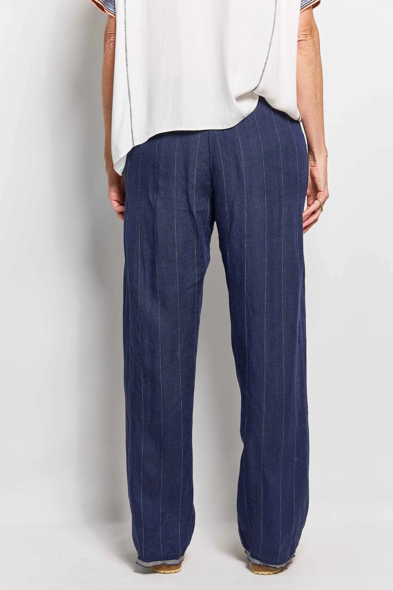 honest navy herringbone pant