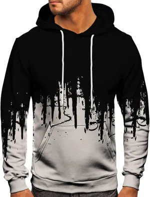Hoodies For Men Trendy Long Sleeve Printed Pullover Crewneck Hoodie