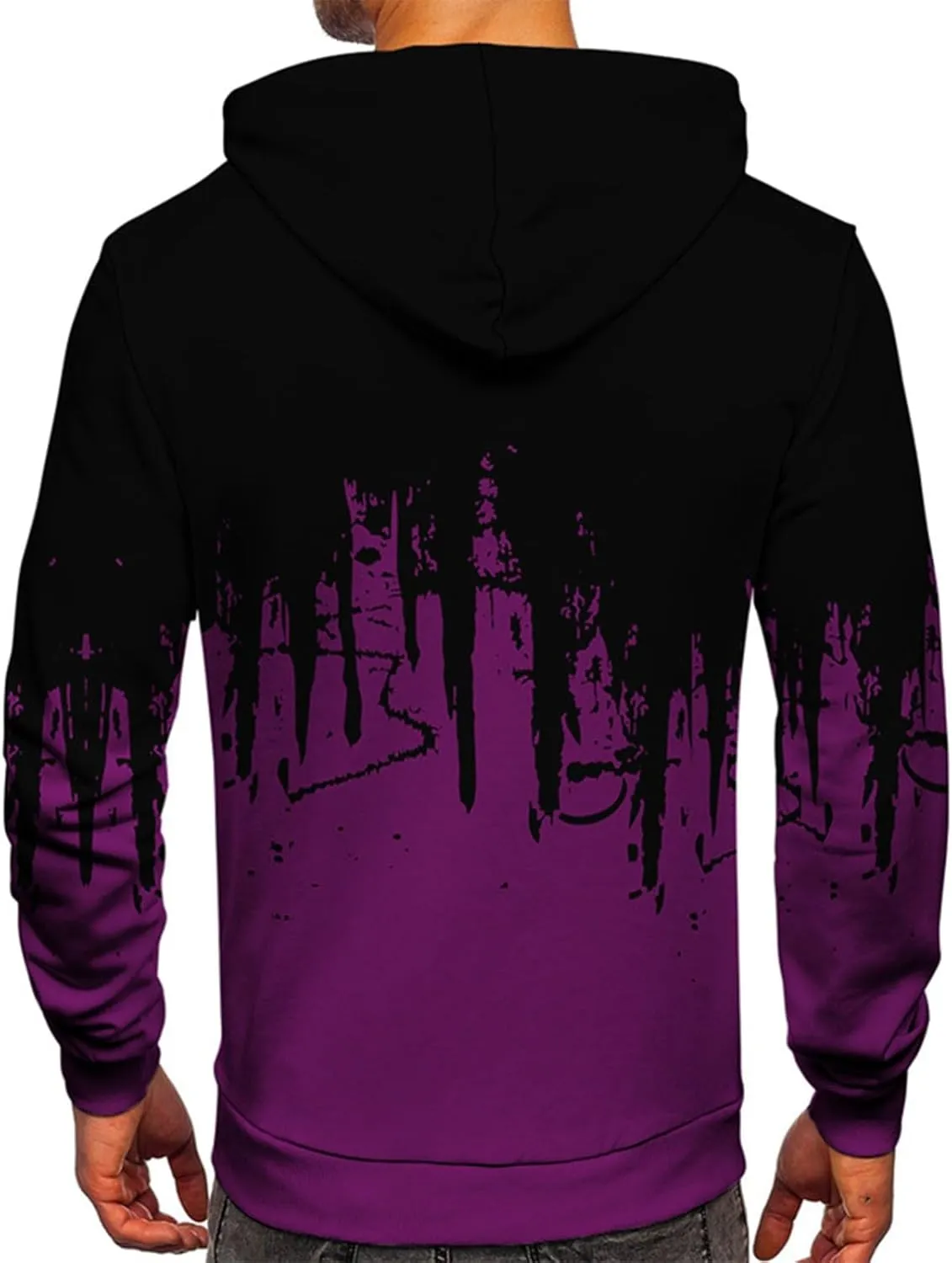 Hoodies For Men Trendy Long Sleeve Printed Pullover Crewneck Hoodie
