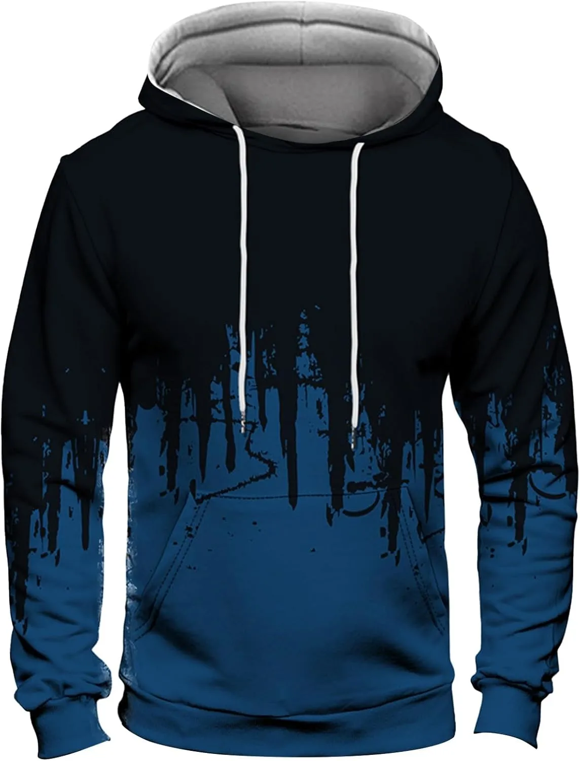 Hoodies For Men Trendy Long Sleeve Printed Pullover Crewneck Hoodie