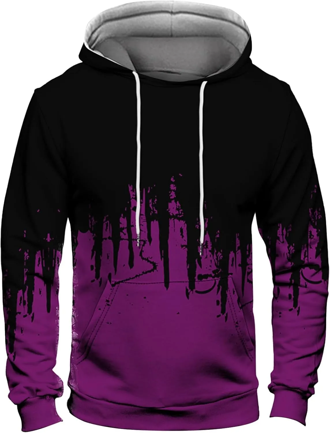 Hoodies For Men Trendy Long Sleeve Printed Pullover Crewneck Hoodie