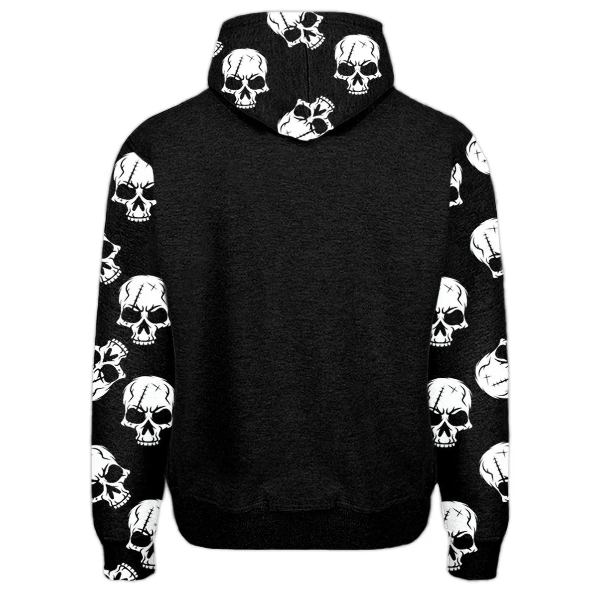 I Don't Care Skull Gothic Couple All Over Print Unisex Pullover Hoodie