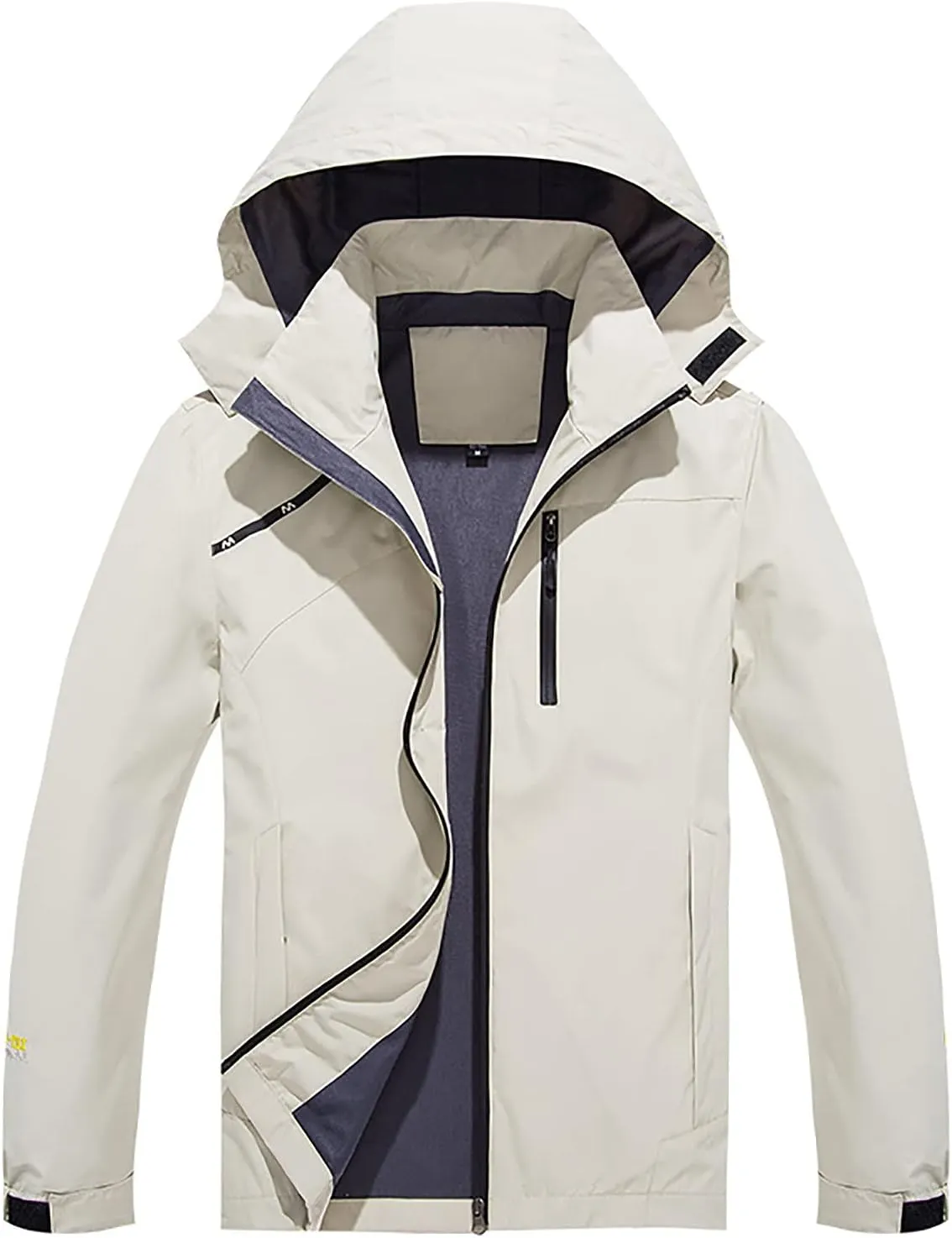 Jackets for Men Long Sleeves Hooded Windbreaker Thin Jacket Casual Zipper Loose Plus Size Outdoor Sports Coat Tops
