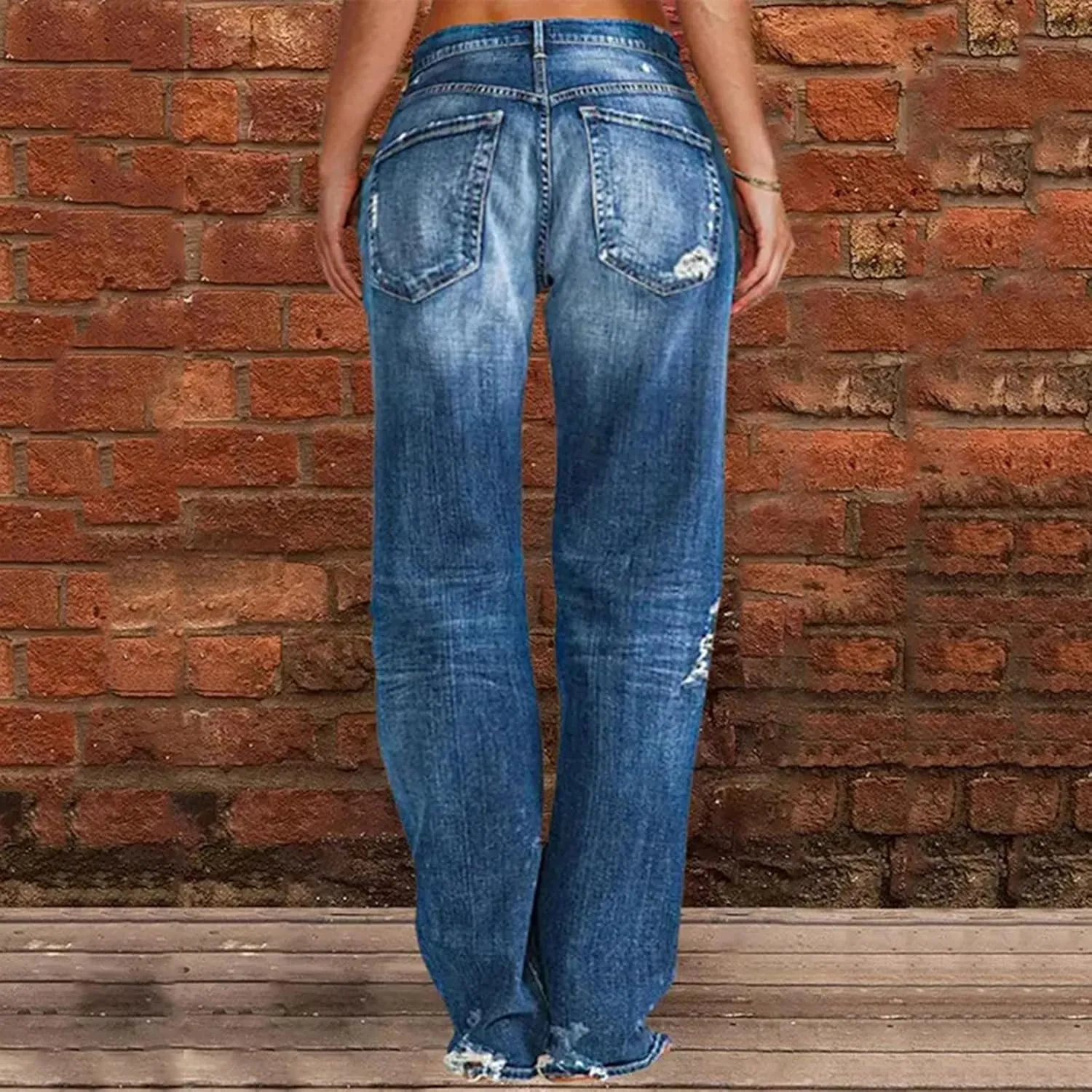 Jeans for Women Womens Jeans Poket Pants Mid Casual Denim Lace Women's Jeans Slimming Jeggings Jeans for Women