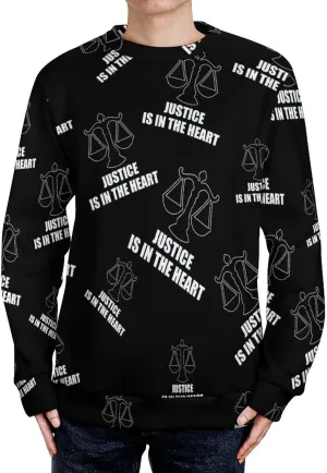 Justice Is In The Heart Crew Neck Sweater Oversized Long Sleeve Pure Cotton Casual Knit Pullover Sweatshirt