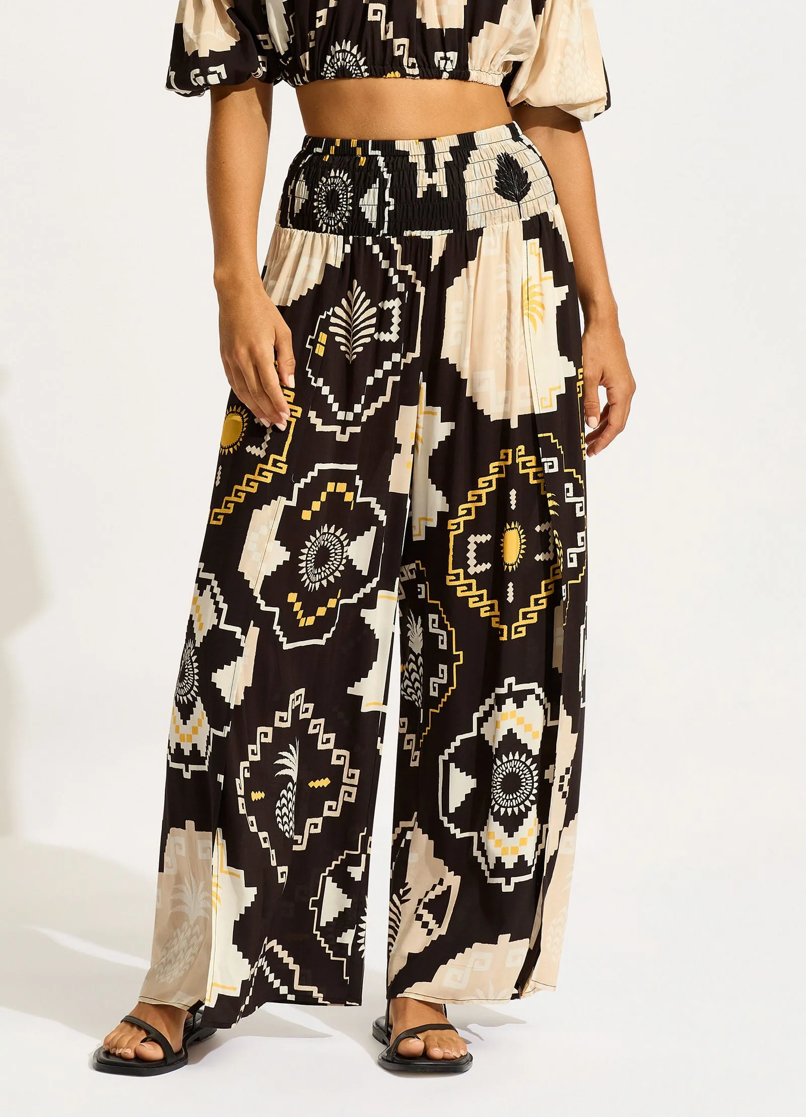 Kasbah Shirring Pant - Black